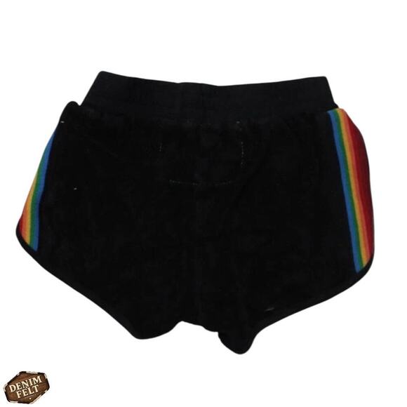 Aviator Nation Black Toddler/Youth Rainbow Stripe Velour Longe Shorts Size 6 - Picture 2 of 9